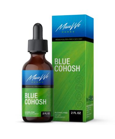 Blue Cohosh Tincture - Non-Alcohol Liquid Herbal Drops with Caulophyllum Thalictroides Root Extract for Uterus Support - Natural Non-GMO Supplement for Menstrual Cramps, Blood Flow - 2oz.