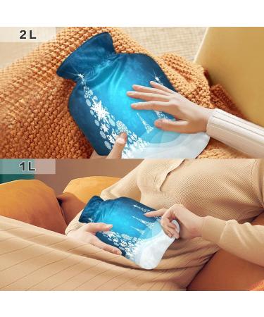KCL Deci 2L Hot Water Bottle with Cover - Christmas Tree & Snowflakes Design | Pain Relief & Foot Warmer | Heat & Cold Therapy for Cramps - Buy Online on GoSupps.com