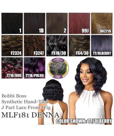 Bobbi Boss MLF-181 Denna Swiss Lace Front Wig in 1B Off Black - Synthetic Hair - Buy Online on GoSupps.com