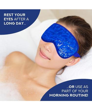 Gel Eye Mask for Relaxing & Cooling Relief - Helps with Puffy Eyes, Headaches, Dark Circles - Includes Bonus Silk Sleep Mask - Buy Online on GoSupps.com