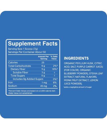 Bellway Super Fiber Powder Mixed Berry - Psyllium Husk Fiber Supplement (12.8 oz) | Sugar-Free - Buy Online on GoSupps.com