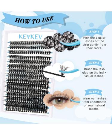 300 Pcs DIY Individual Lash Clusters D-Mix 9-16mm for Dramatic Eyelash Extension Look - Self Application at Home - Volume 50D - Buy Online on GoSupps.com
