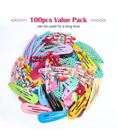 100Pcs Snap Hair Clips 2.76 Inch Metal Barrettes in Assorted Colors - Non-Slip Hair Accessories for Girls, Women, Kids, Teens - 100pcs Colorful Set - Buy Online on GoSupps.com