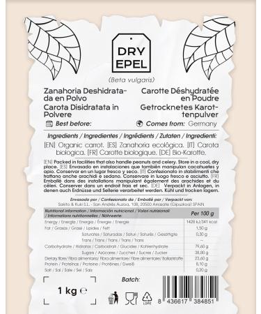  EPEL Dehydrated vegetables (1 kg carrot powder) - Buy Online on GoSupps.com