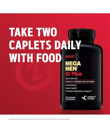 GNC Mega Men 50 Plus Multivitamin 120 Count - Essential Daily Nutrition - Buy Online on GoSupps.com