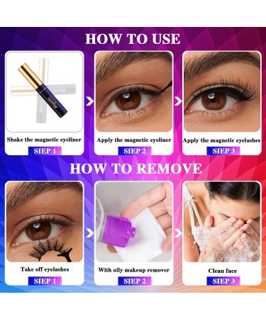 Magnetic Eyelashes Natural Look - 7 Pairs with Magnetic Eyeliner | Reusable Lightweight & Comfortable | Easy to Apply All Eye Shapes Cruelty-Free - Buy Online on GoSupps.com