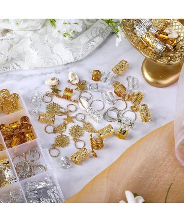 Savita 150 Pcs Hair Beads & Dreadlocks Accessories | Metal Hair Coils Clips for Braids | Gold & Silver Decoration - Buy Online on GoSupps.com