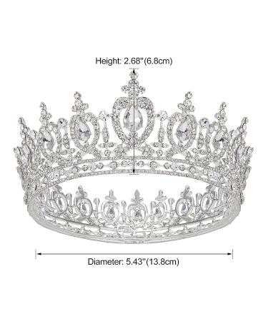 AW BRIDAL Crystal Wedding Tiara Crown - Rhinestone Queen Crown for Women - Silver Bridal Party Hair Accessory - Buy Online on GoSupps.com