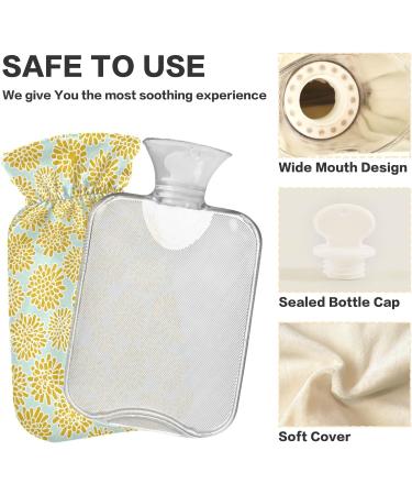 NAANLE Pastel Yellow Dandelion Hot Water Bottle - 2L Large Transparent for Menstrual Cramps Relief & Heat Therapy - Buy Online on GoSupps.com