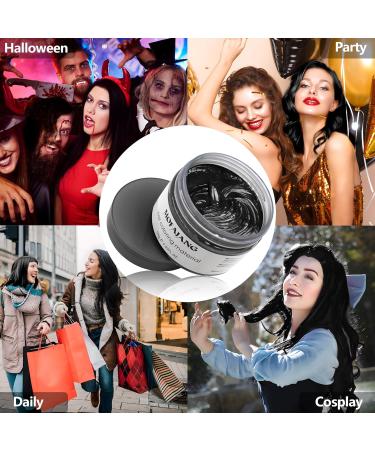 Temporary Hair Color Wax for Men & Women - Black Hair Dye Pomade for Parties Cosplay & Halloween - 4.23oz - Buy Online on GoSupps.com