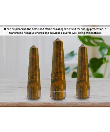 Aashita Creations Tiger Eye Agate Crystal Tower Obelisk Point - AAA Grade Chakra Healing & Balancing Gemstone (2-3 Inches) - Buy Online on GoSupps.com