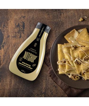 NUTCHUP The First Squeezy Peanut Butter | Delicious Nut Topping | Smooth & Crunchy Pancake Waffle Ice cream Pizza sauce | 435g Bottle (Peanut Butter) Original - Buy Online on GoSupps.com