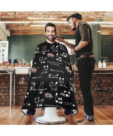 Visesunny Funny Cat Footprint Barber Cape | Water-Resistant Hair Cutting Apron | Anti-Static Hairdressing Cape for Salons | Multi-Use Beard Shaving Bib - Buy Online on GoSupps.com