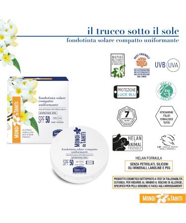 Helan Mono de Tahiti - Tan Intensifying Compact Foundation Sun Protection 50+ Face Covering Foundation with Vitamin E Shea Butter Jojoba Oil 2in1 Face Make Up Skincare 8 ml - Buy Online on GoSupps.com