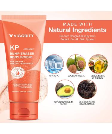 KP Bump Eraser Body Scrub - Exfoliating Strawberry Legs Treatment for Women & Men - 8.45oz - Buy Online on GoSupps.com