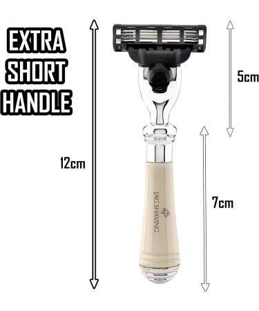 Premium Safety Razor Set with Stand & 3 Blades - High-Quality Synthetic Resin Handle | Perfect Gift for Gentlemen - Buy Online on GoSupps.com