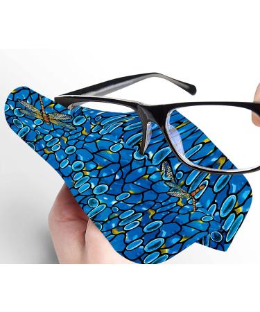 Quality Microfiber Lens Cleaning Cloth - 6"x6" for Eyeglasses Sunglasses & Screens | Fine Art Tiffany Dragonfly Design - International Shipping Available - Buy Online on GoSupps.com