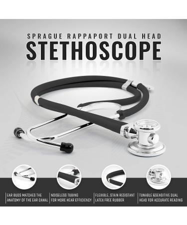ASA TECHMED Dual Head Stethoscope & Sphygmomanometer Set with Case - Black | Ideal Gift for Medical Professionals - Buy Online on GoSupps.com