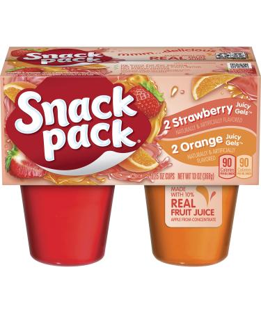 Snack Pack Strawberry and Orange Juicy Gels, 4 ct