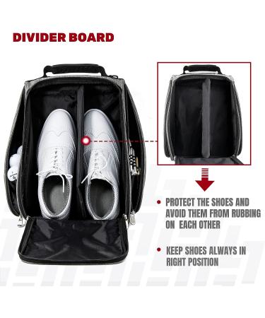 SAPLIZE Golf Shoe Bag with Mesh Ventilation, Outside Pocket | Breathable Shoe Carrier Tote for Golf Accessories | Sports Travel Organizer, Grey, US Size 14 - Buy Online on GoSupps.com