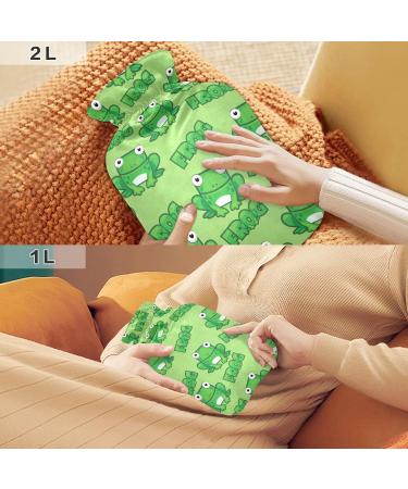 Frogs BAP Free Hot Water Bottle with Cover - 2L Large Hot Water Bag for Pain Relief Headaches Neck & Shoulders | International Shipping Available - Buy Online on GoSupps.com