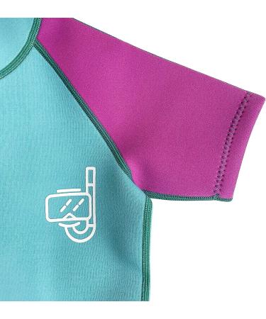 PZZMY Kids Shorty Wetsuit 2mm Neoprene Suit - Blue/Purple, 7-8 Years - Buy Online on GoSupps.com