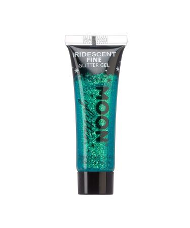 Iridescent Fine Face & Body Glitter Gel by Moon Glitter - Green - Cosmetic Festival Glitter Face Paint for Face Body Hair Nails - 12ml