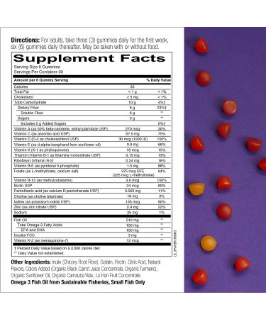 SmartyPants Adult Complete and Fiber 180 Gummies - Buy Online on GoSupps.com