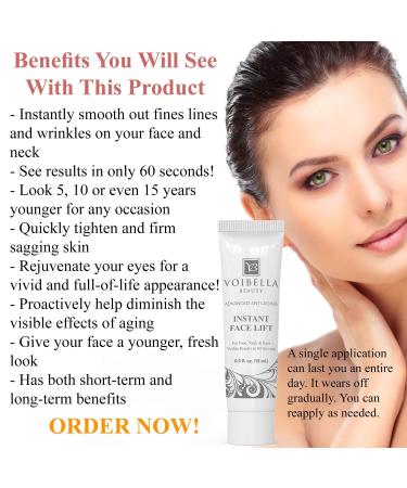 VOIBELLA BEAUTY Instant Face Lift + Organic Face Wash - Lifting & Firming Cream to Smooth the Appearance of Wrinkles Gel Face Cleanser to Refine Pores and Renew Skin - Buy Online on GoSupps.com