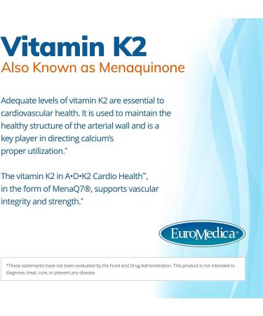 EuroMedica A-D-K2 Cardio Health Softgels - 60 Servings - Buy Online on GoSupps.com