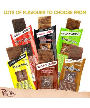 Primal Spirit Vegan Meatless Jerky Strips - High Energy High Protein Non-GMO 93% Fat-Free Snacks Vegan Jerky - 28g Pack - Buy Online on GoSupps.com