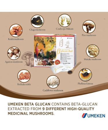 Umeken Beta Glucan - Immune Boost Mushroom Extract Dietary Supplement (90 Packets) - 3 Month Supply, 4.8 oz - 90 Count - Buy Online on GoSupps.com