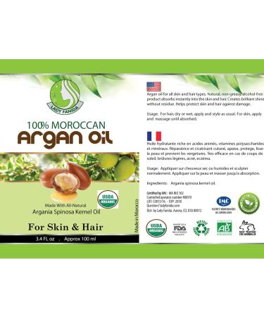100% Pure USDA Organic Argan Oil - Hydrating Beauty Oil for Hair & Skin | Nourishing Anti-Aging Moisturizer - 100ml - Buy Online on GoSupps.com