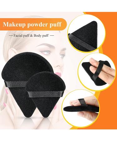 16 Pcs Soft Triangle Makeup Puff Set - Velour Body & Face Powder Puff with Strap | Contouring & Loose Powder Application | Black Makeup Sponges - Buy Online on GoSupps.com