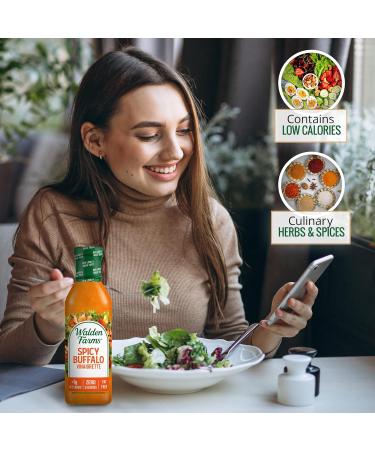 Walden Farms Spicy Buffalo Vinaigrette Salad Dressing 12 oz, Pack of 2 | 0g Net Carbs | Kosher Certified | Perfect for Salads, Chicken, Wraps | Fresh & Delicious Flavor - Buy Online on GoSupps.com