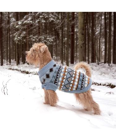 Hjumarayan Boho Dog Sweater - Blue XS | Thick Christmas Sweater for Small Breeds like French Bulldog & Chihuahua | Beautiful & Cozy Dog Apparel - Buy Online on GoSupps.com