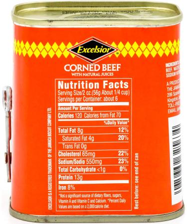 EXCELSIOR Corned Beef in Natural Juices - 12 Oz | Premium Quality Canned Corned Beef - Buy Online on GoSupps.com