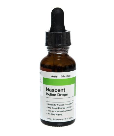 Nascent Iodine Liquid Drops Arete Nutrition High Potency Supplement to Improve Energy with Thyroid Support Concentrated for Best Absorbtion