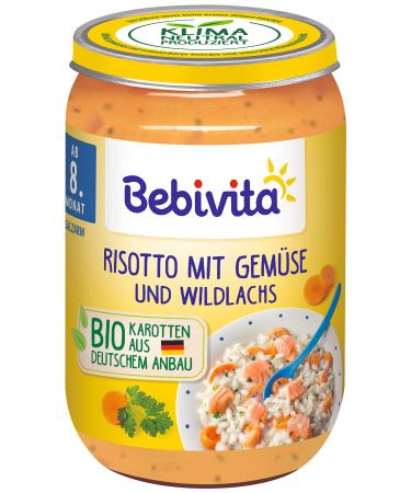 Bebivita Menus from 8 months Risotto with vegetables and wild salmon pack of 6 (6 x 220 g) Risotto with vegetables and wild salmon Medium