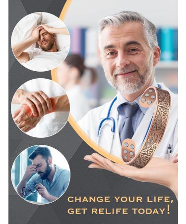 Jeracol Copper Bracelet with 18 Strength Magnets - Unisex Magnetic Jewelry with Gift Box - Buy Online on GoSupps.com