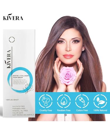 KIVERA Biotin & Collagen Hair Serum - Natural Hair Growth Formula - 5 Pack 1.69 Fl Oz - Buy Online on GoSupps.com