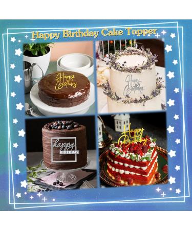 10PCS Happy Birthday Cake Toppers Side Mirror Acrylic Cake Topper Gold Silver Happy Birthday Cake Decorations Cake Inserts Cake Decor Birthday Cupcake Toppers for Birthday Party Cake Desserts Supplies - Buy Online on GoSupps.com