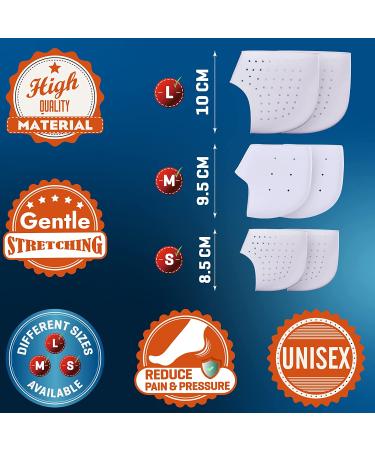 Silicone Heel Protectors - Fast Pain Relief for Plantar Fasciitis - 2 Pair Large Size Heel Cups - Breathable & Supportive for Men and Women - Buy Online on GoSupps.com