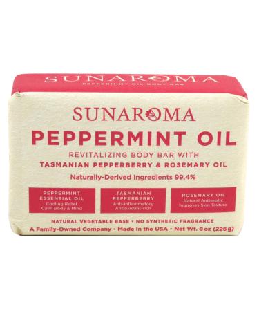 Sunaroma Bar Pepper Mint Oil Soap 8 Ounce (236ml) (6 Pack) - Buy Online on GoSupps.com