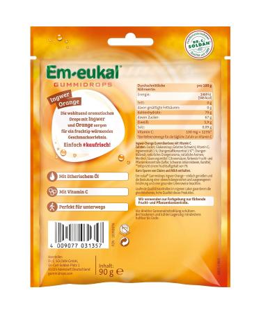 Buy Em-eukal Gummidrops Ginger-Orange with Vitamin C - Premium Chewing Candy 20 x 90g | International Shipping Available - Buy Online on GoSupps.com