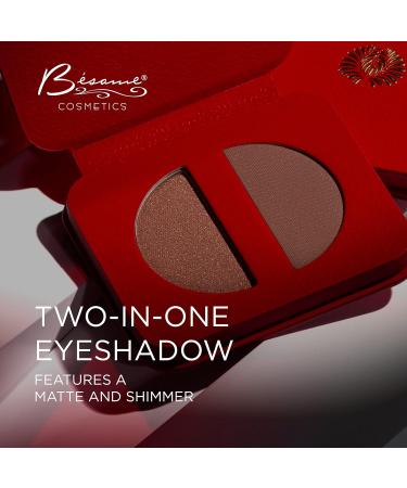 BESAME Classic Eyeshadow Duo - Talc-Free Brown Shimmer & Matte Palette | Vintage-Inspired Dark Eye Makeup for Smokey Looks | Travel-Friendly - Buy Online on GoSupps.com