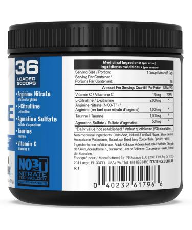PEScience High Volume Pre Workout Powder with L Arginine Nitrate Black Cherry 36 Scoops Caffeine Free - Buy Online on GoSupps.com