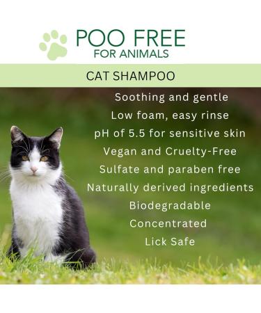 Poo Free Calming Shampoo for Cats - 99% Natural with Aloe Vera, Neem, Lavender - Sulfate/Parabens Free - Soothes and Relieves Itchy Skin - pH Balanced - 250ml - Buy Online on GoSupps.com