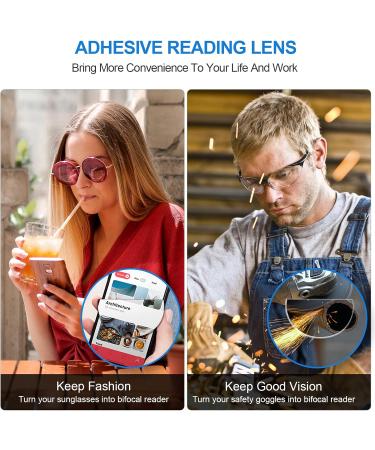 OKH Stick-on Reading Glasses - 2.5x Bifocal Lenses for Sunglasses & Safety Goggles | International Shipping Available - Buy Online on GoSupps.com