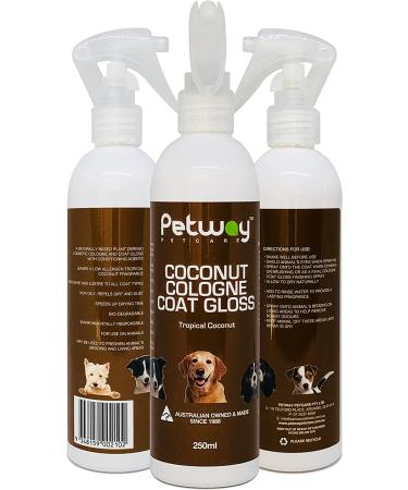 Petway Petcare Coconut Cologne Gloss for Dogs 250ml - Natural Deodorizing Spray for Conditioning, Odor Elimination, and Grooming - Buy Online on GoSupps.com
